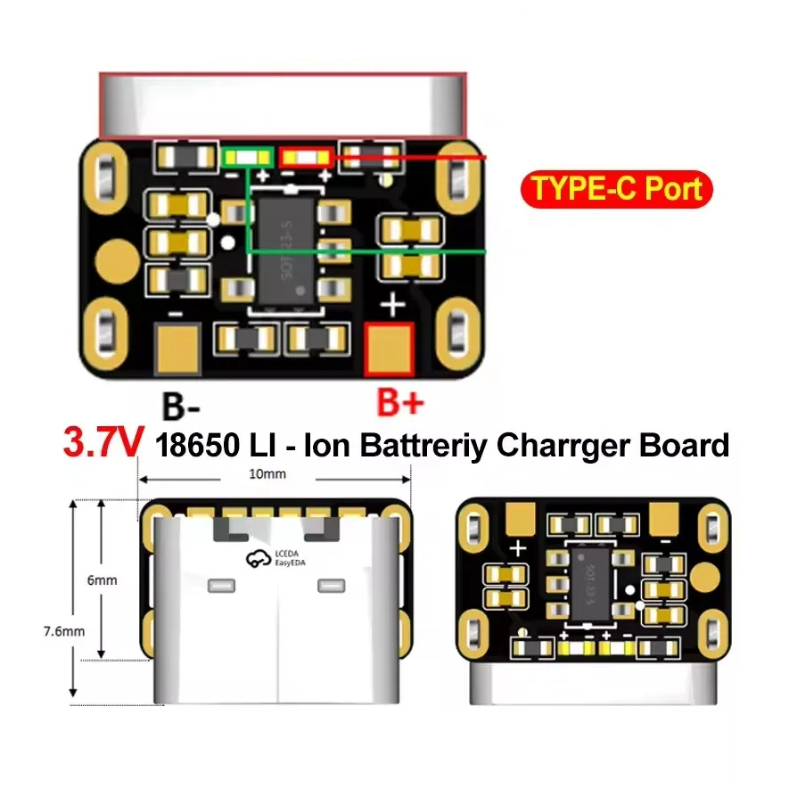 1-50PCS Type-C 18650 Lithium B - đánh giá và giá Modular Power Supply