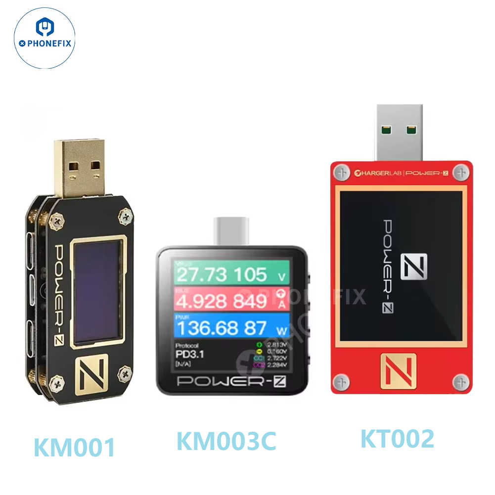 POWER-Z KM003C KT002 KM001 Typ - đánh giá và giá Power Supply Tester
