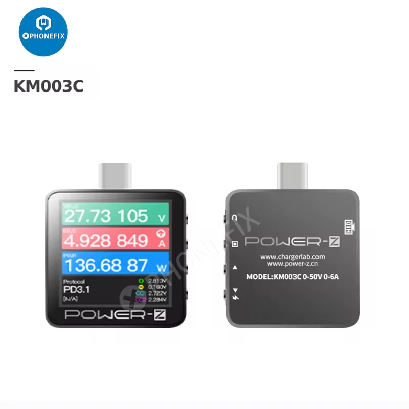 POWER-Z KM003C KT002 KM001 Typ - đánh giá và giá Power Supply Tester