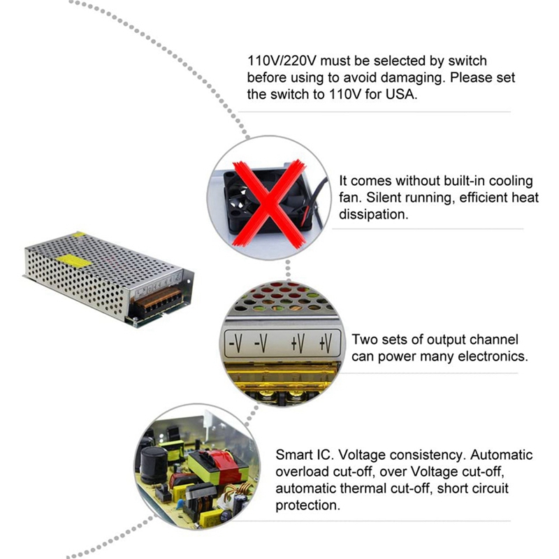 DC 12V 15A 180W Power Supply T - đánh giá và giá Power Supply 12V