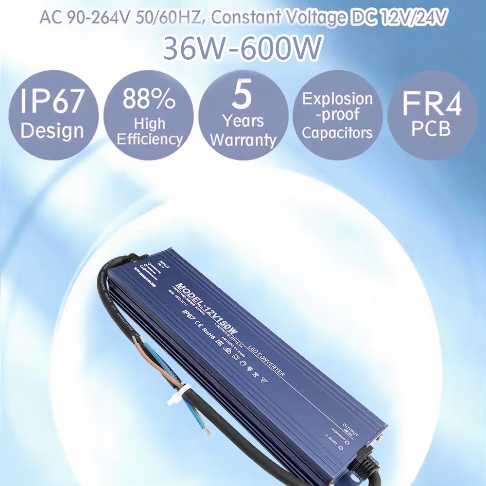 IP67 Waterproof Input 110V-265 - đánh giá và giá Power Supply 12V