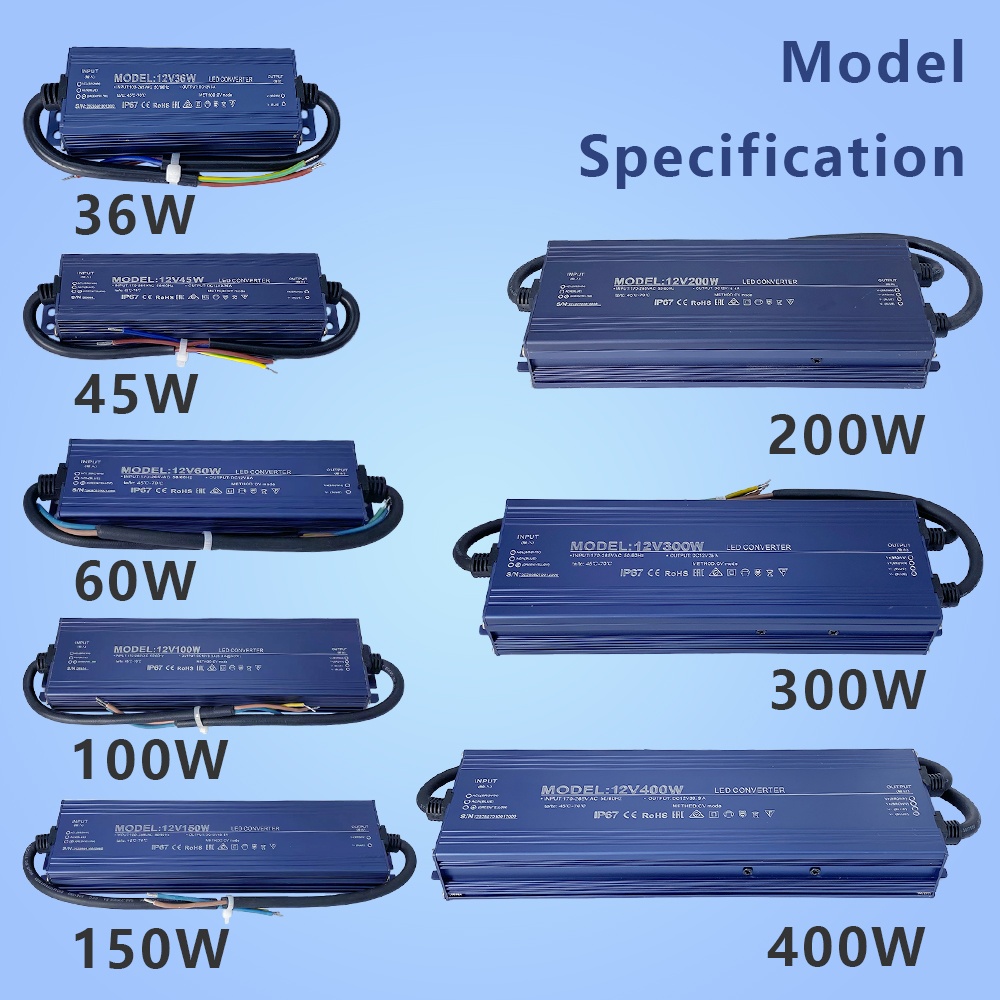 IP67 Waterproof Input 110V-265 - đánh giá và giá Power Supply 12V