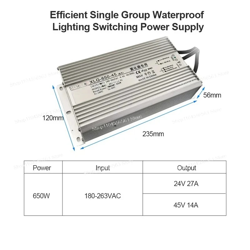 650W Waterproof IP67 Power Sup - đánh giá và giá Power Supply 650W