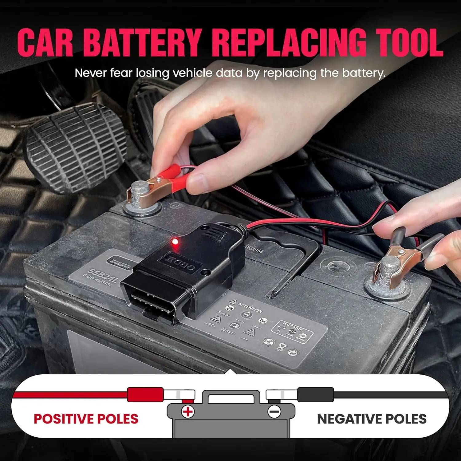 OBD II Car Memory Saver Cable  - đánh giá và giá Power Supply Tester