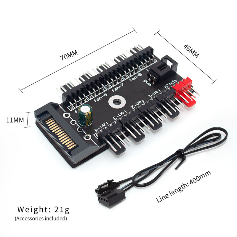 10-Port 4 Pin PWM Fan Hub Spli - đánh giá và giá Pc Power Supply